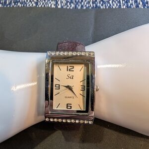 Elegant Silver and Brown Women's Watch